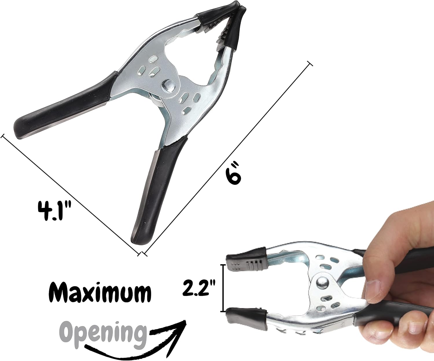 Mr. Pen- Spring Clamps, 6 Inches, 2 Pack, PVC-Coated Tips - Image 3