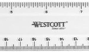 Westcott Shatterproof Ruler, Design with Easy-to-Read Markings, Back-to-Classroom, 12-Inch