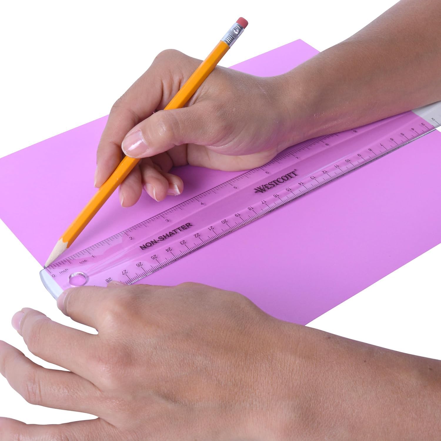 Westcott Shatterproof Ruler, Design with Easy-to-Read Markings, Back-to-Classroom, 12-Inch - Image 9