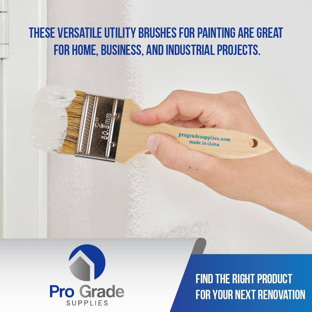 Pro Grade 2" Chip Brushes, Disposable Paint Brushes, for Paint, 96 Pack - Image 9
